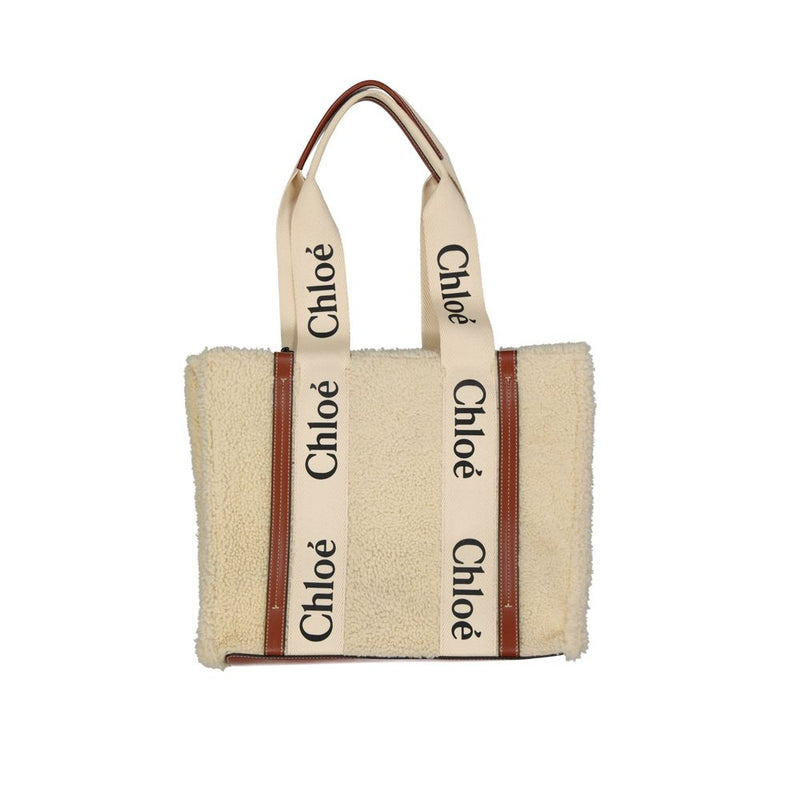 Chloé Beige Lamb Fur Tote Bag - Elegant and Stylish