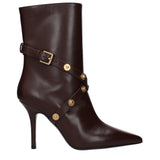 Versace Brown Leather Ankle Boots for Women
