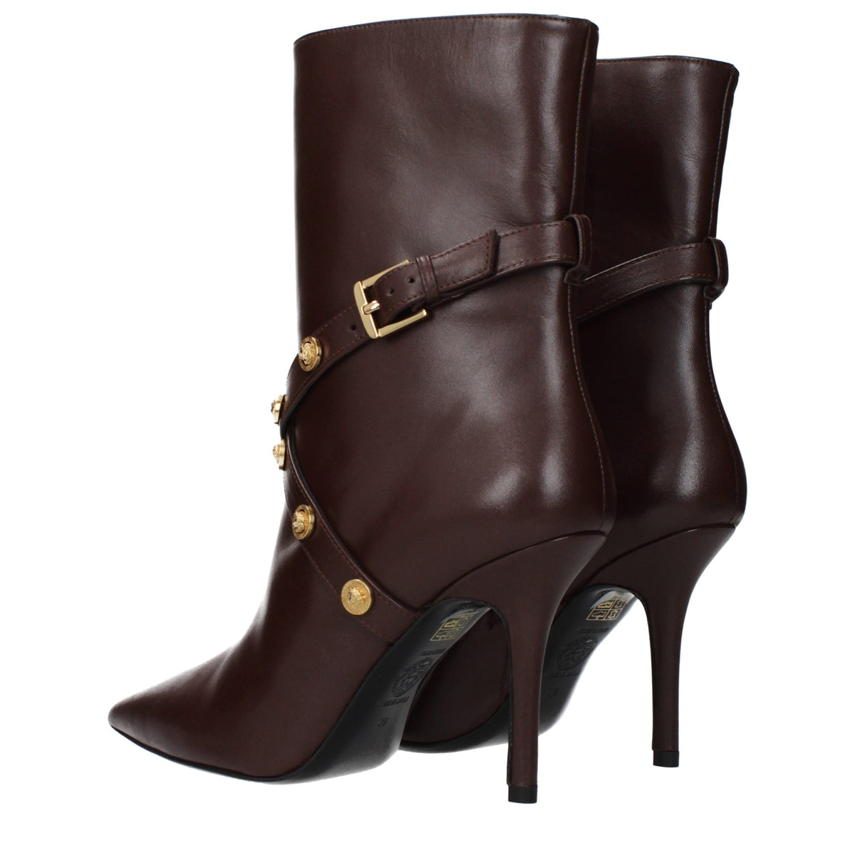 Versace Brown Leather Ankle Boots for Women