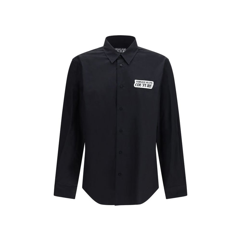 Versace Jeans Black Cotton Dress Shirt for Men