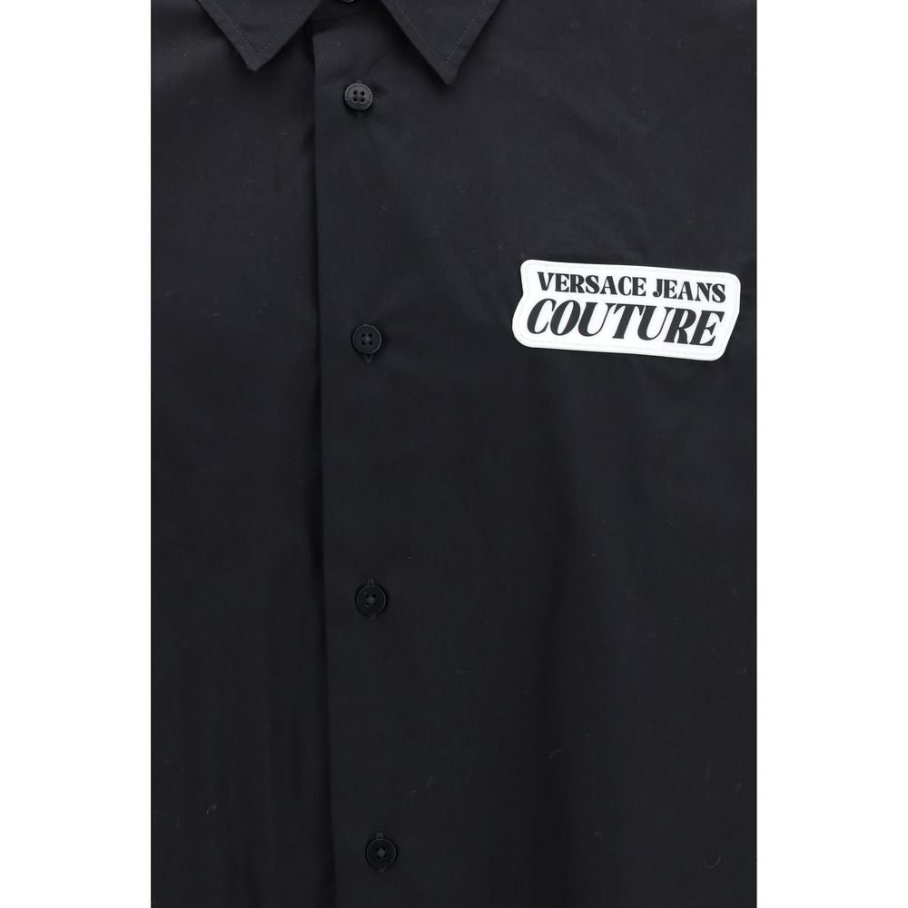 Versace Jeans Black Cotton Dress Shirt for Men