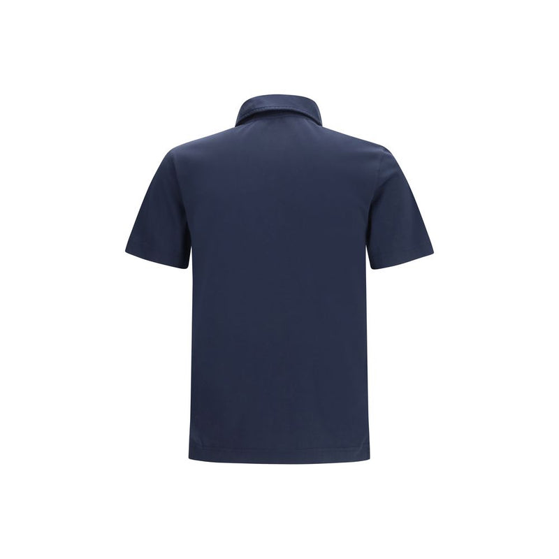 Burberry Blue Cotton Polo Shirt - Classic Equestrian Design