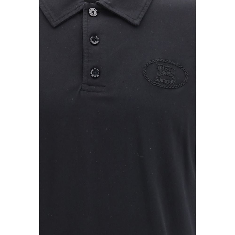 Polo en coton bleu de Burberry
