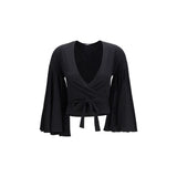 Jacquemus Paysan Wrap Top - Black Cotton Shirt for Women