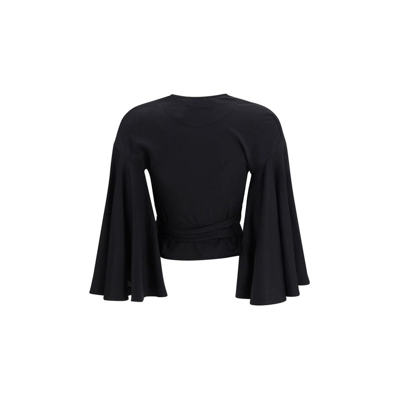 Jacquemus Paysan Wrap Top - Black Cotton Shirt for Women