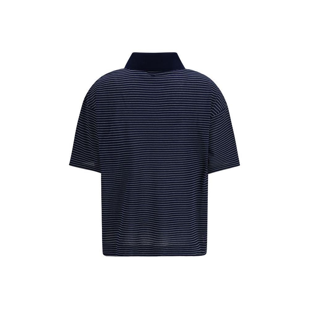 Ami Paris Blue Cotton Polo Shirt - Ami de Coeur Collection