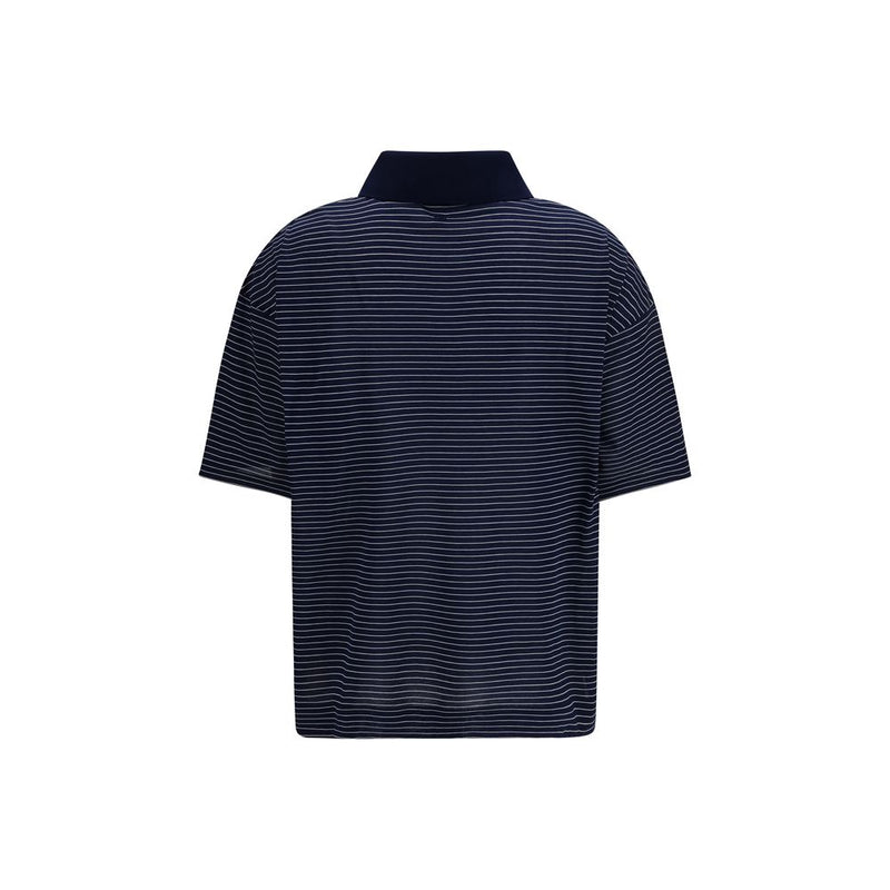 Ami Paris Blue Cotton Polo Shirt - Ami de Coeur Collection