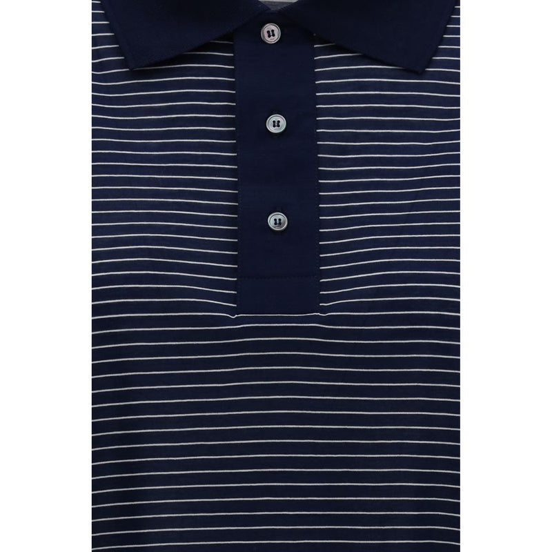 Ami Paris Blue Cotton Polo Shirt - Ami de Coeur Collection