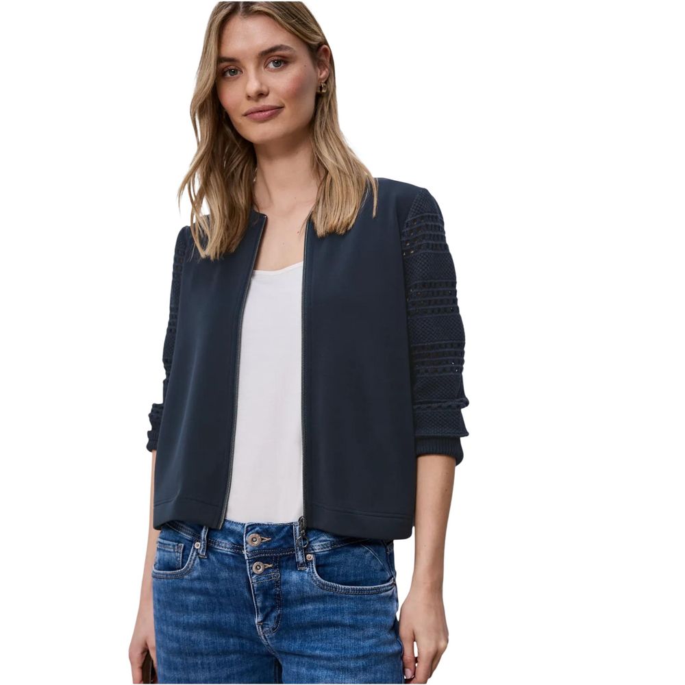 Street One Blue Modal Sweatshirt - Women's Crewneck