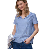 Street One Blue Striped Cotton Blouse for Women