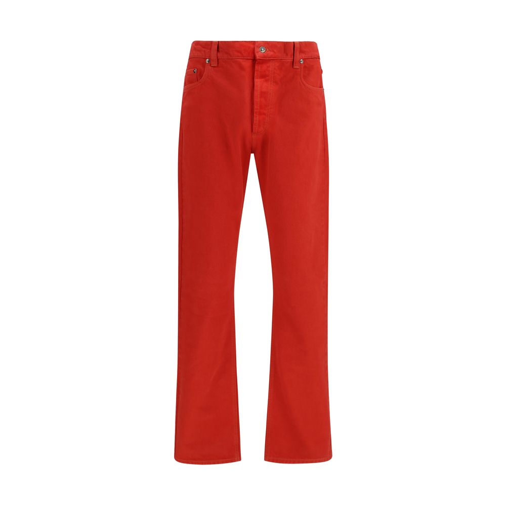 Jeans droits en coton multicolore Versace