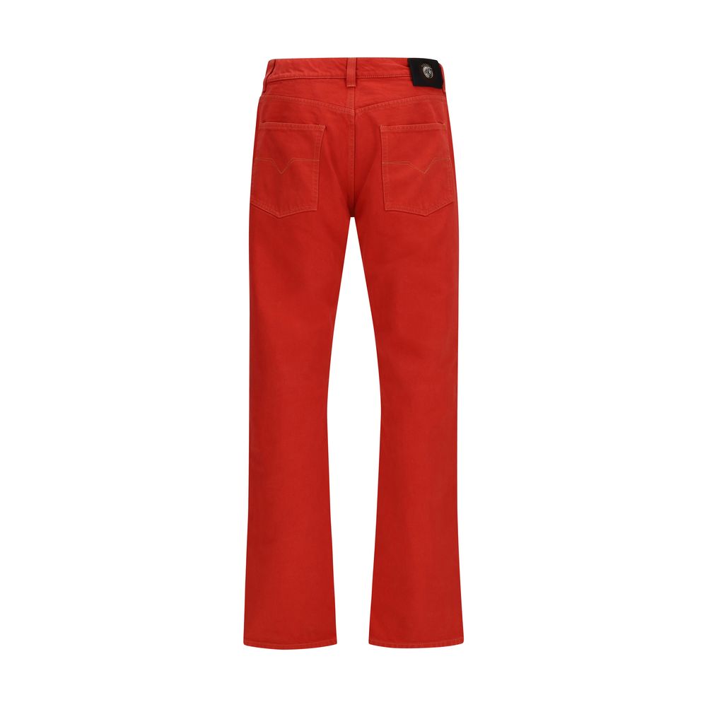 Jeans droits en coton multicolore Versace
