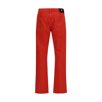 Jeans droits en coton multicolore Versace