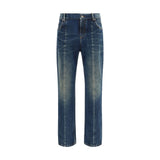 Jean droit bleu en coton Versace