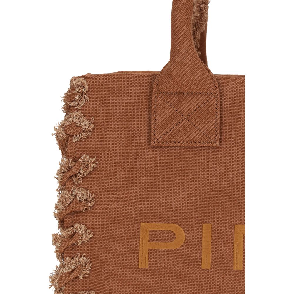 PINKO Brown Cotton Shoulder Bag - Stylish & Functional Tote