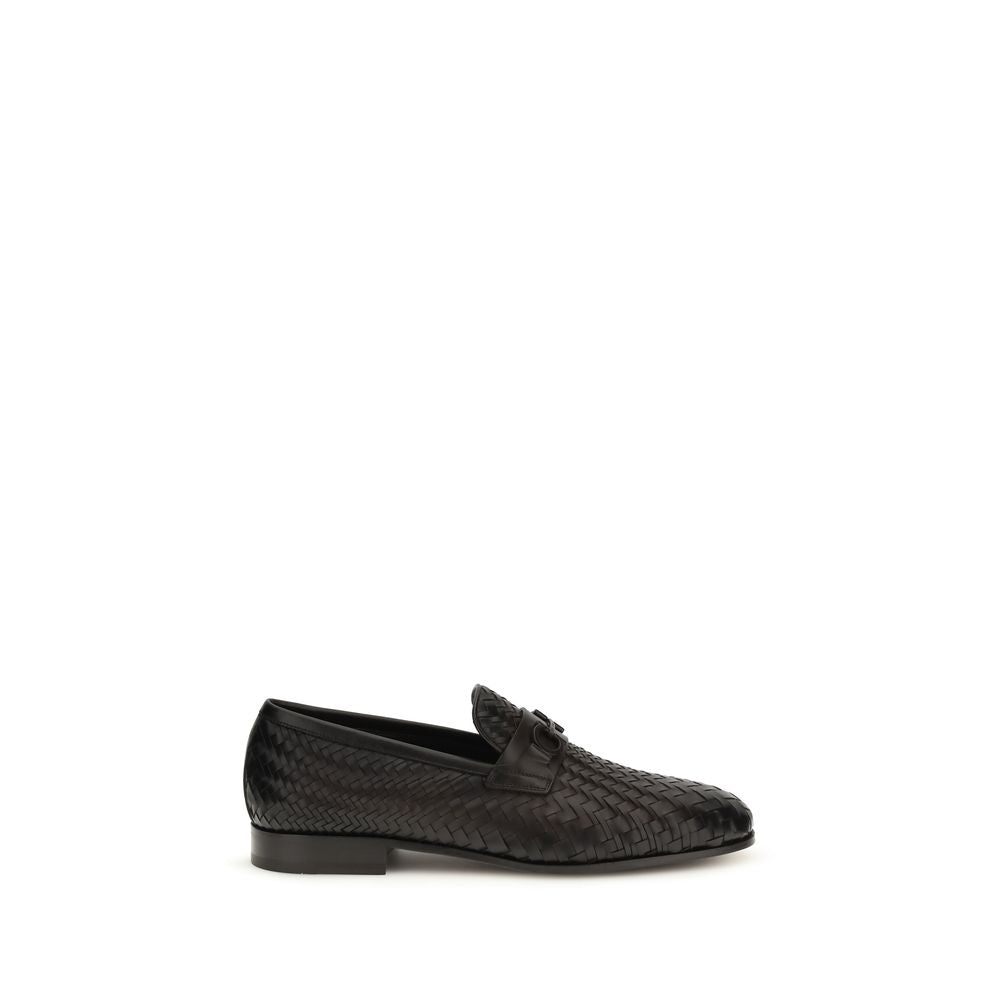 Ferragamo Brown Calf Leather Bos Taurus Slip-On Loafers for Men