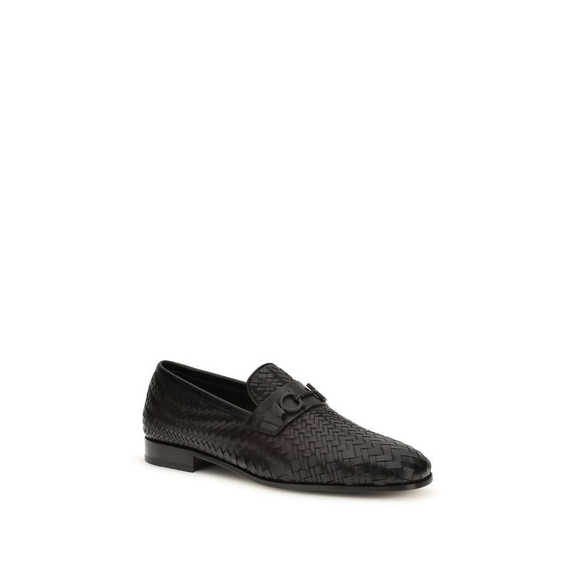 Ferragamo Brown Calf Leather Bos Taurus Slip-On Loafers for Men