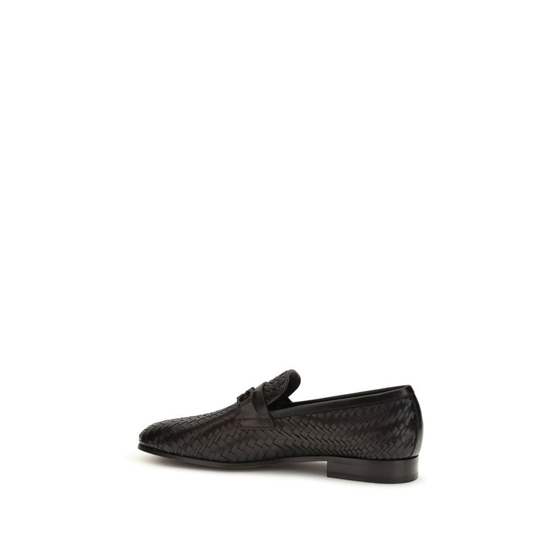 Ferragamo Brown Calf Leather Bos Taurus Slip-On Loafers for Men