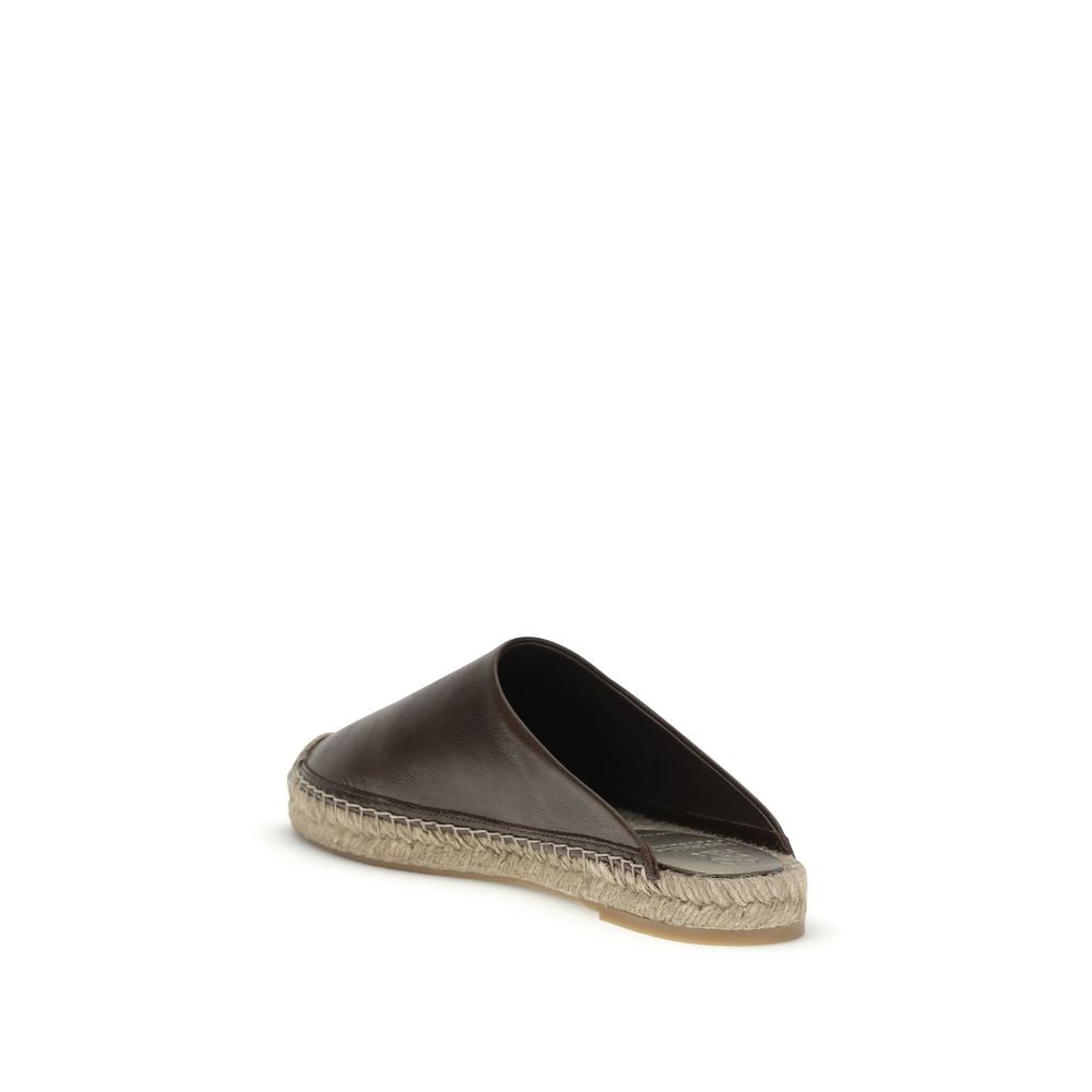Brunello Cucinelli Brown Calf Leather Bos Taurus Espadrilles