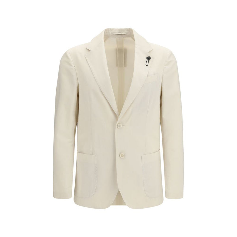 Lardini White Cotton Blazer for Men
