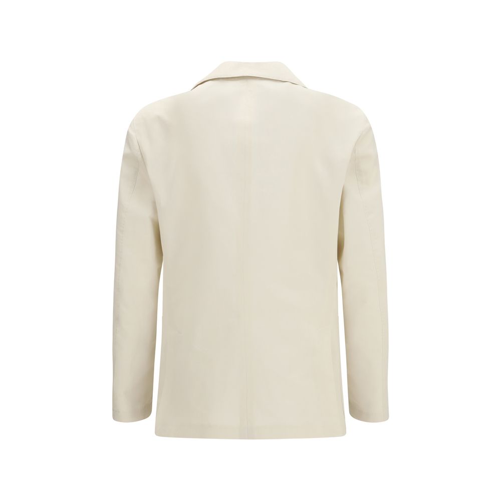 Lardini White Cotton Blazer - Elegant Single-Breasted Design