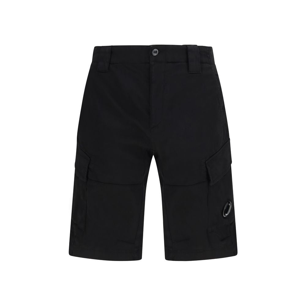 C.P. Company Black Cotton Bermuda Shorts for Men