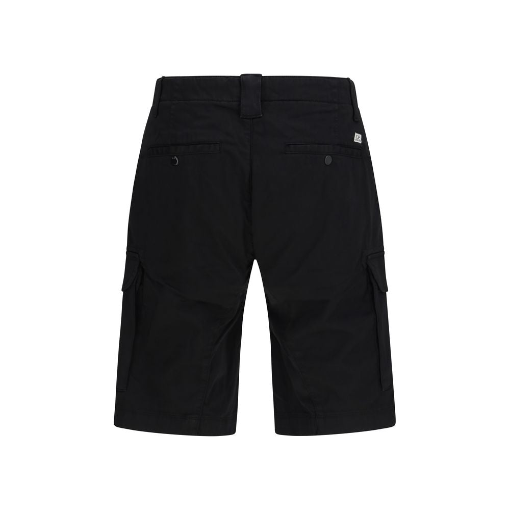 C.P. Company Black Cotton Bermuda Shorts for Men