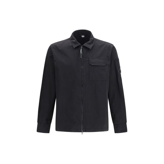 C.P. Company Black Cotton Denim Jacket - Functional Overshirt
