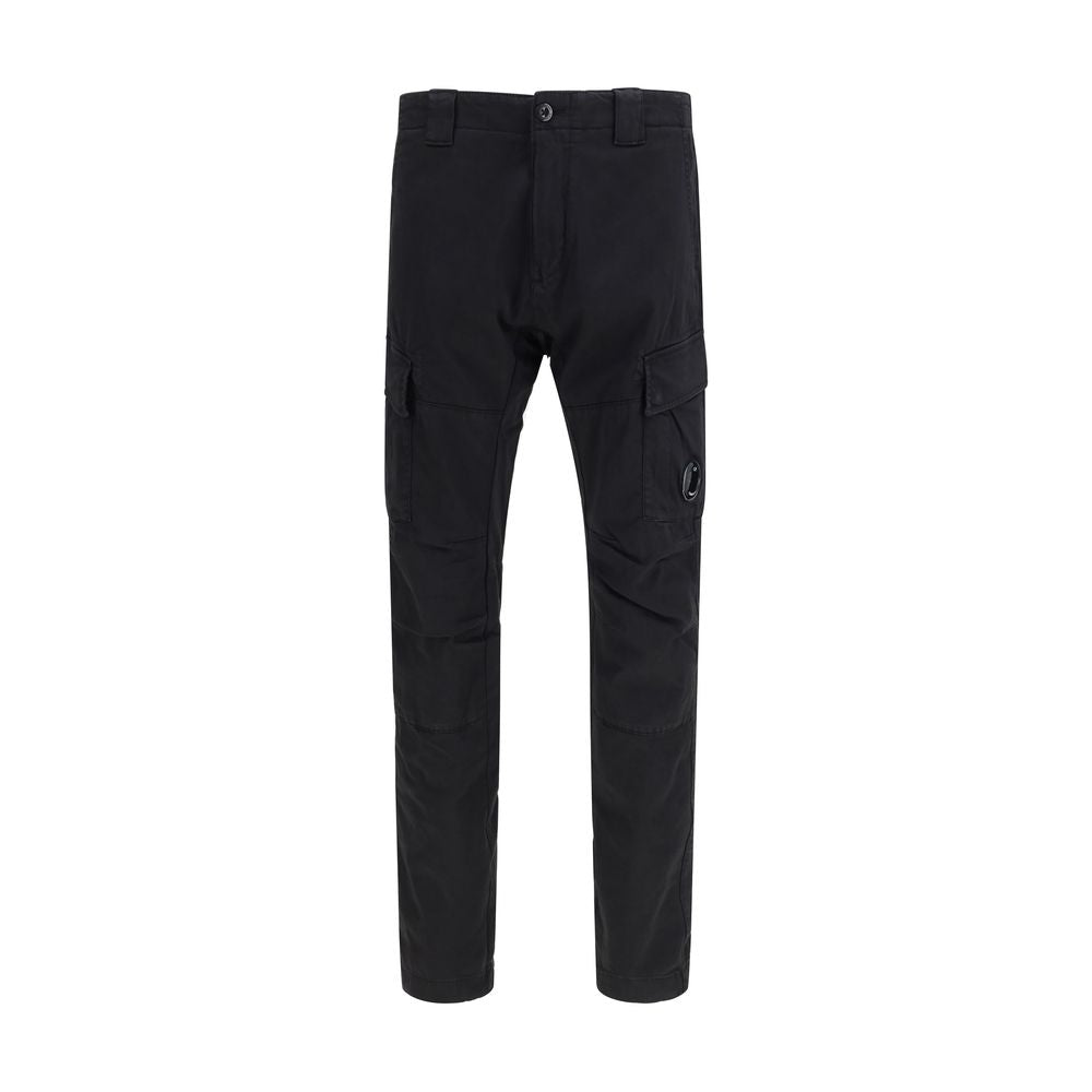 C.P. Company Black Cotton Cargo Pants for Men