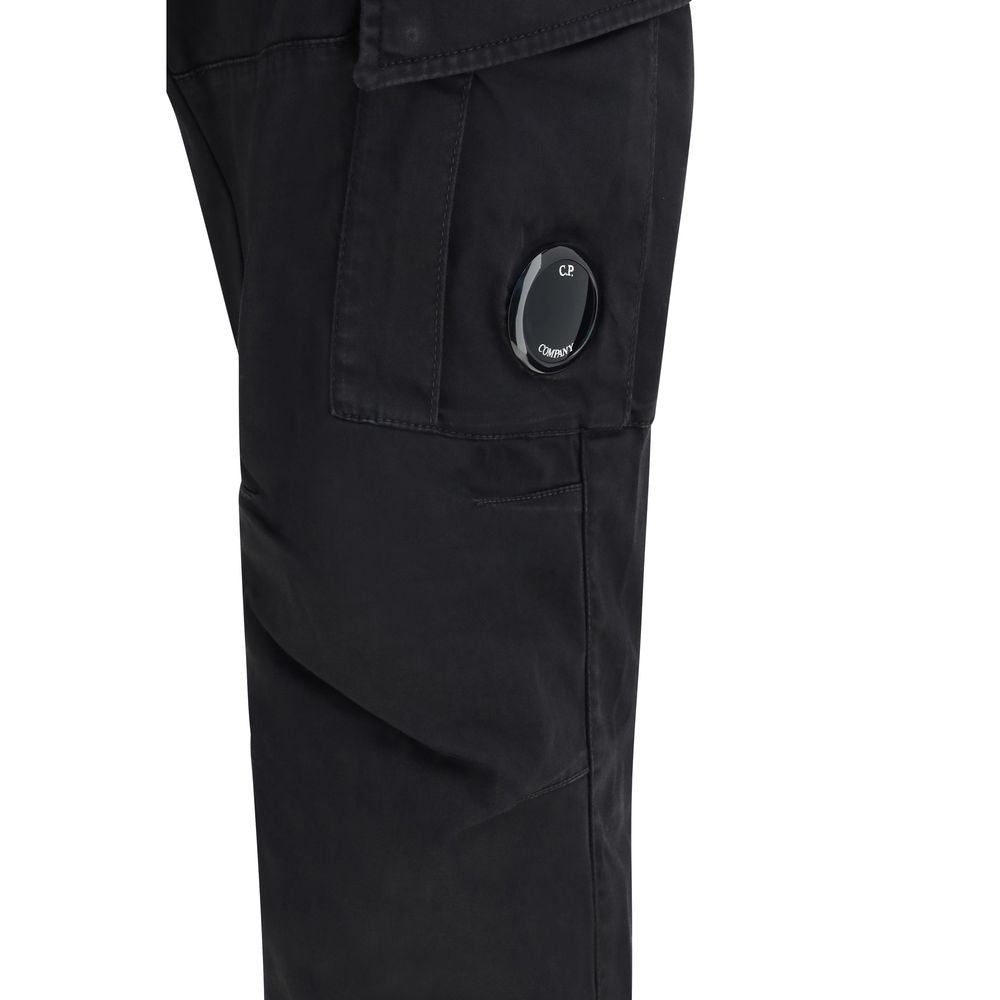 C.P. Company Black Cotton Cargo Pants for Men