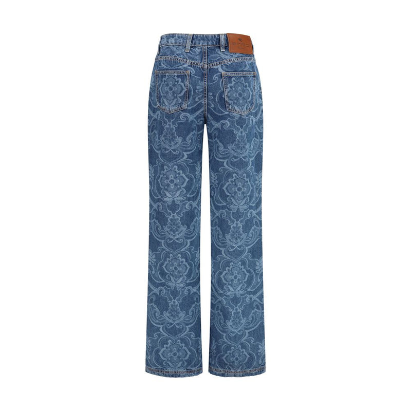 Jean évasé Etro en coton bleu