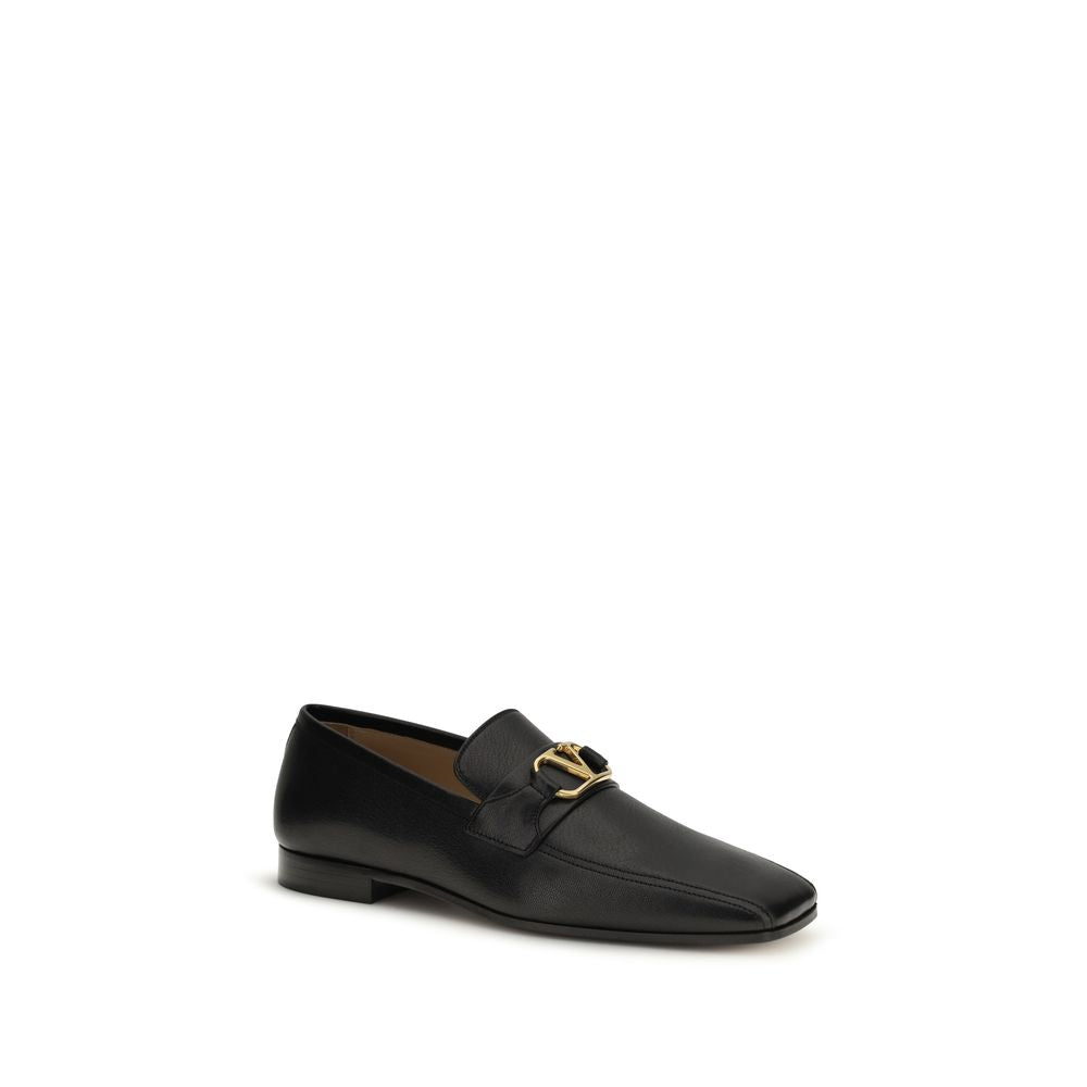 Valentino Garavani Black Goatskin Slip-On Loafers for Men