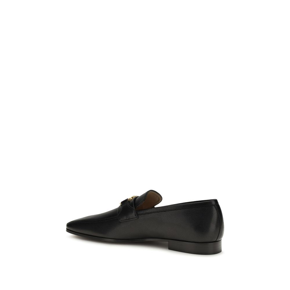 Valentino Garavani Black Goatskin Slip-On Loafers for Men