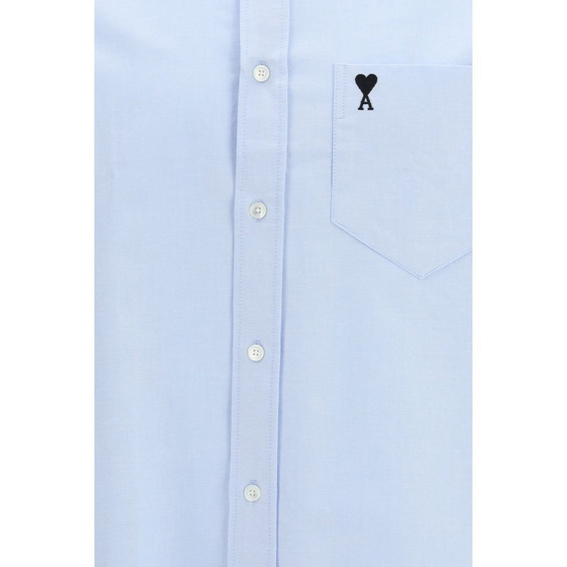 Ami Paris Blue Cotton Dress Shirt - Boxy Fit for Everyday Elegance