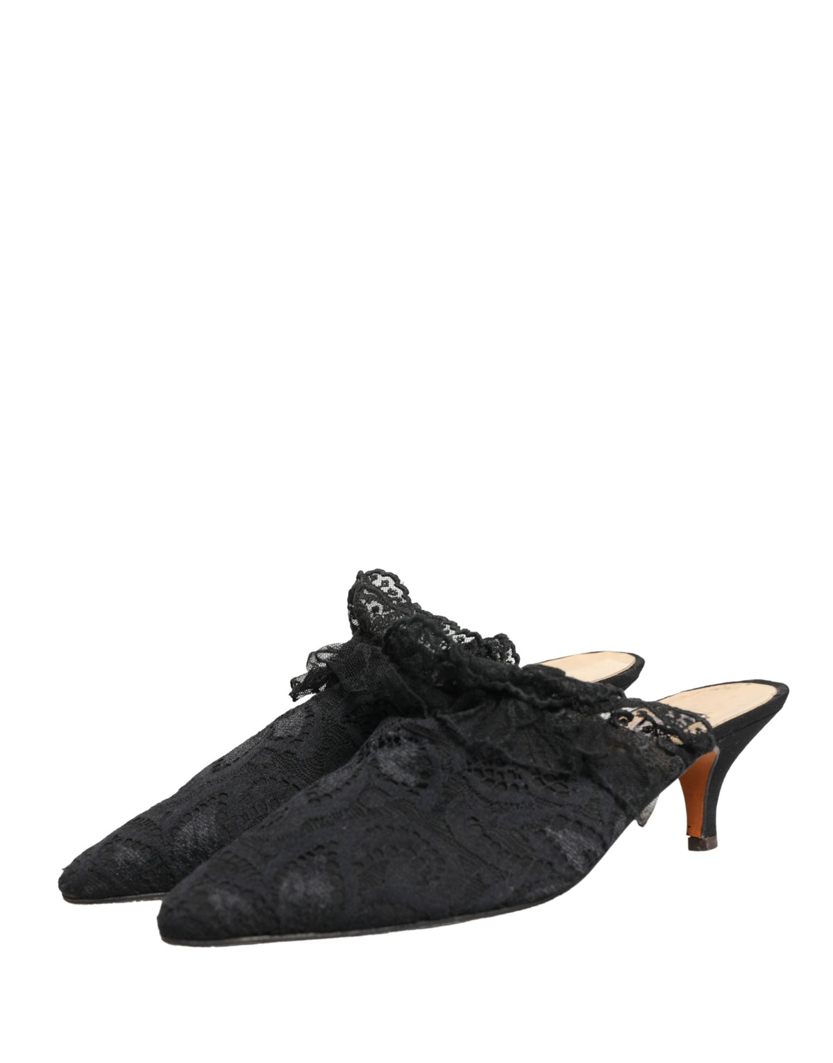 Dolce & Gabbana Black Lace Heels Sandals