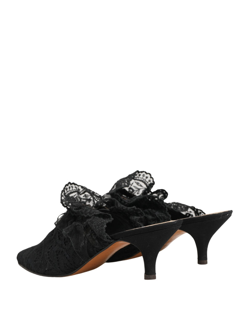 Dolce & Gabbana Black Lace Heels Sandals