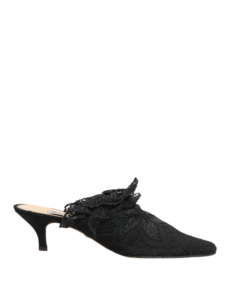 Dolce & Gabbana Black Lace Heels Sandals