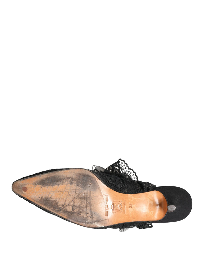 Dolce & Gabbana Black Lace Heels Sandals