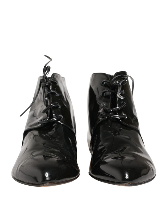 Dolce & Gabbana Black Leather Ankle Boots for Women