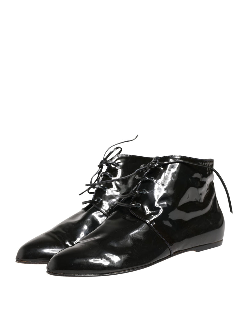 Dolce & Gabbana Black Leather Ankle Boots for Women