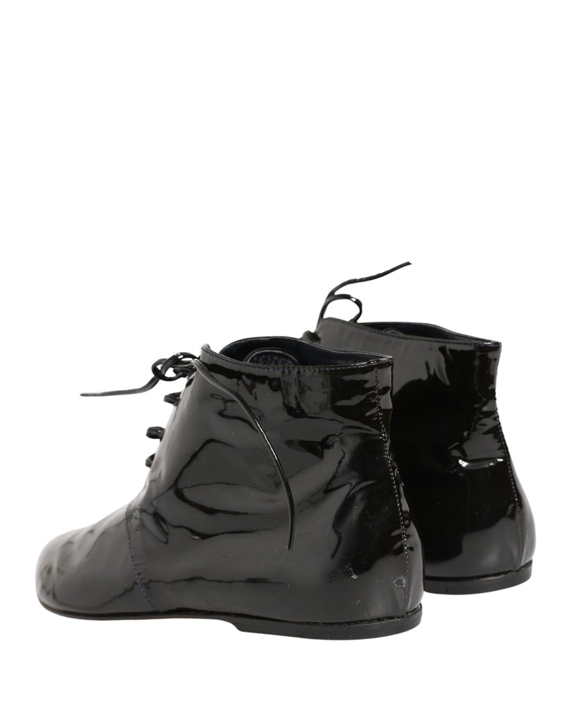 Dolce & Gabbana Black Leather Ankle Boots for Women