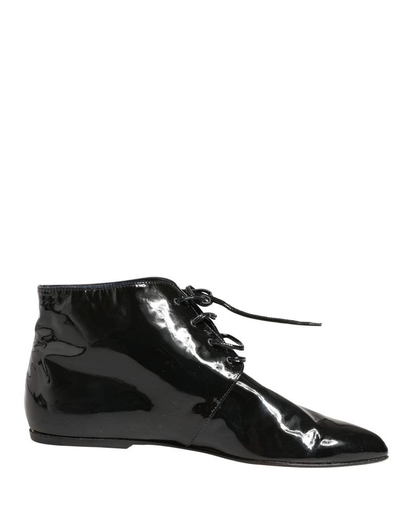 Dolce & Gabbana Black Leather Ankle Boots for Women