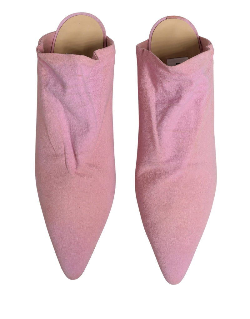 Dolce & Gabbana Pink Suede Heeled Mules - Authentic Collaboration