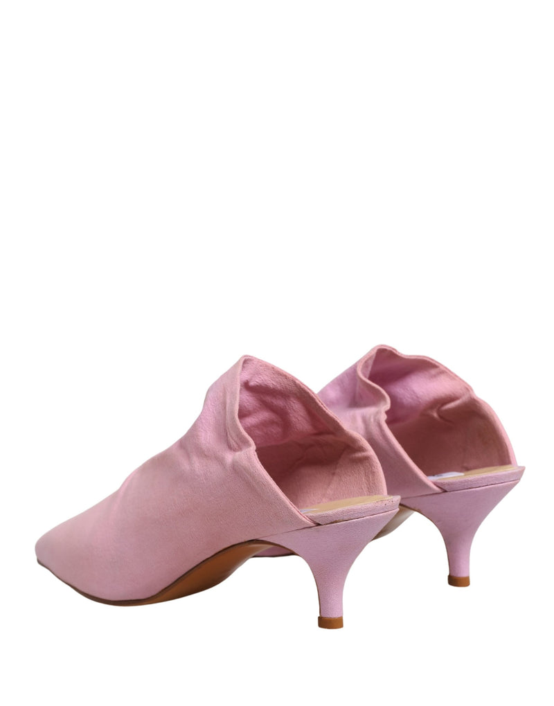 Dolce & Gabbana Pink Suede Heeled Mules - Authentic Collaboration