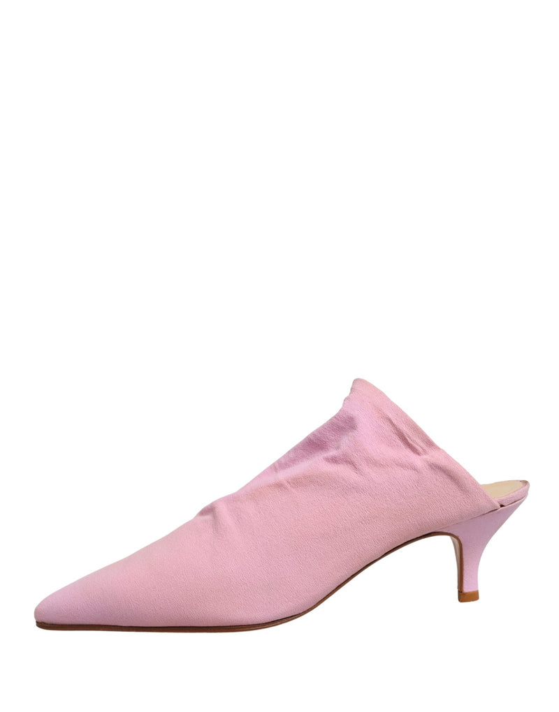 Dolce & Gabbana Pink Suede Heeled Mules - Authentic Collaboration