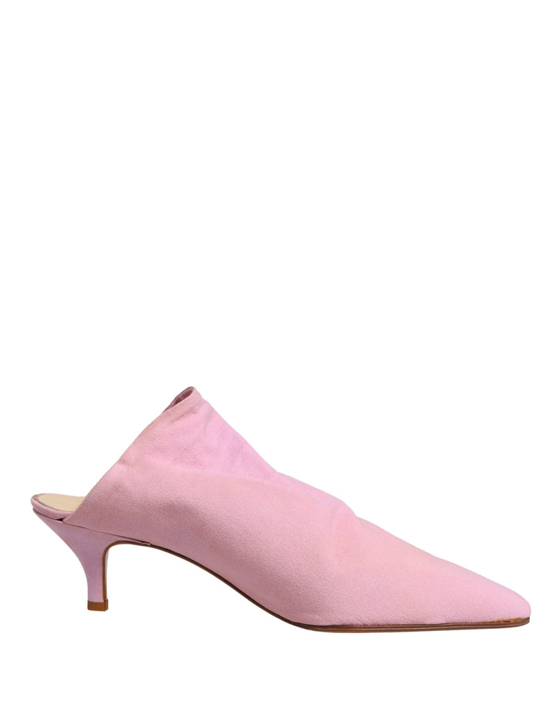 Dolce & Gabbana Pink Suede Heeled Mules - Authentic Collaboration