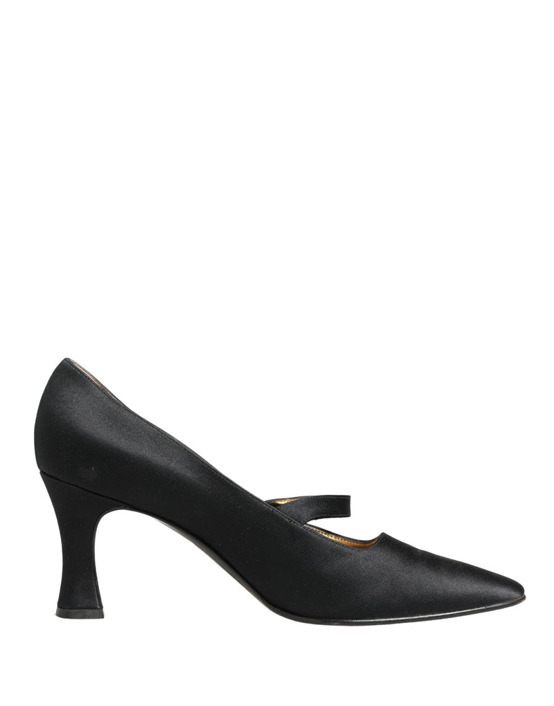 Dolce & Gabbana Black Satin Mary Jane Pumps