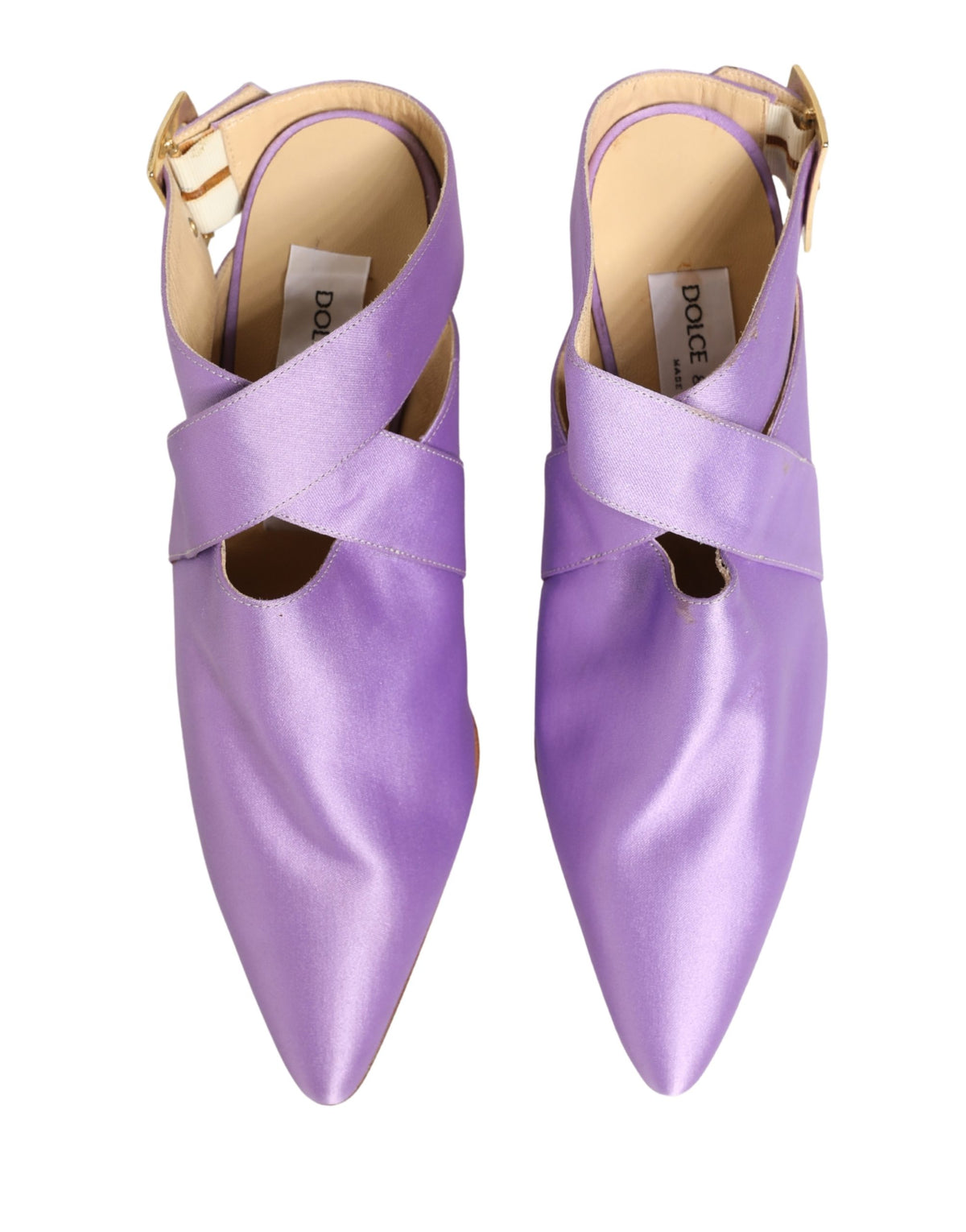 Dolce & Gabbana Purple Satin Heels Sandals