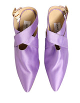 Dolce & Gabbana Purple Satin Heels Sandals