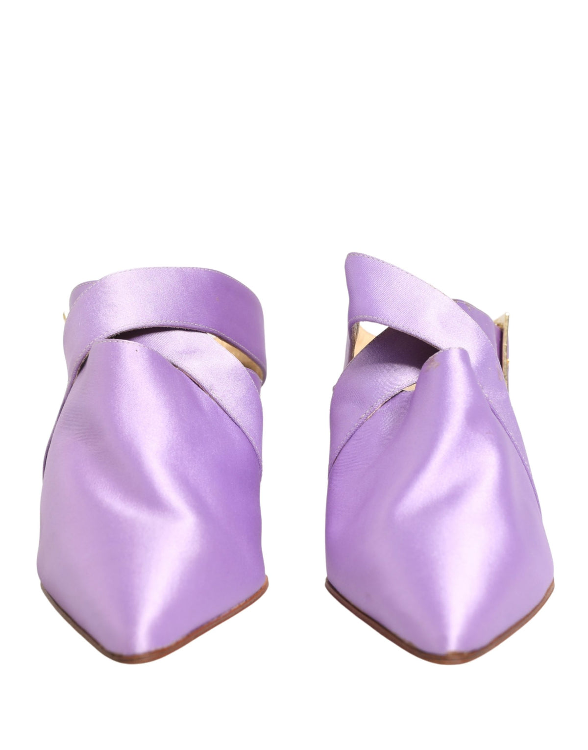 Dolce & Gabbana Purple Satin Heels Sandals